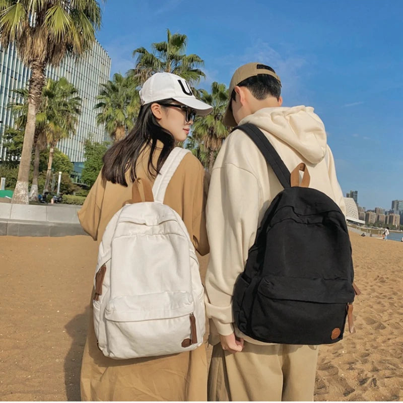 Women Canvas Backpack for Teen Girls School Travel Mochila