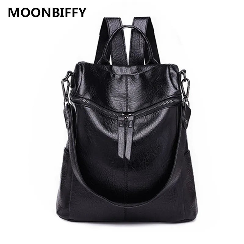 Women Backpack PU Leather School Backpacks for Teenage Girls