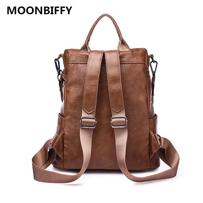 Women Backpack PU Leather School Backpacks for Teenage Girls