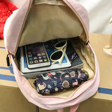 Women Backpack for Teenage Girls Solid Nylon Shoulder Bags