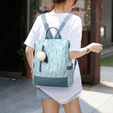 Flower Print Girls School Backpack Travel Daypack