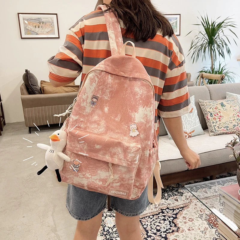 Tie Dye Print Backpack Large Rucksack Handbags School Bags