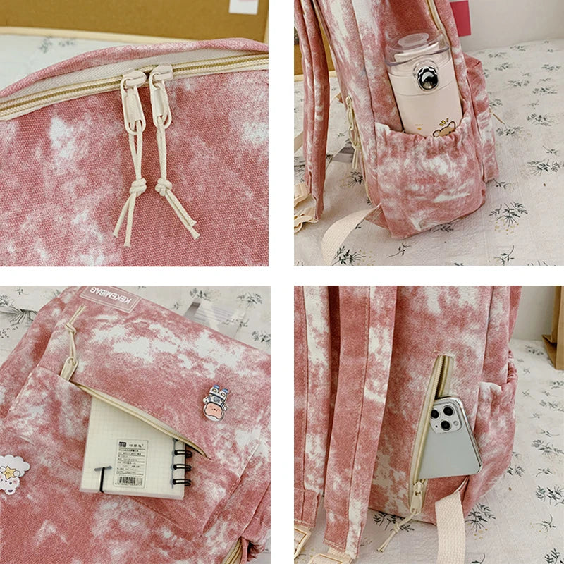 Tie Dye Print Backpack Large Rucksack Handbags School Bags