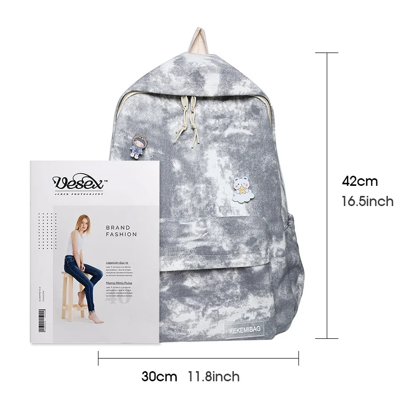 Tie Dye Print Backpack Large Rucksack Handbags School Bags