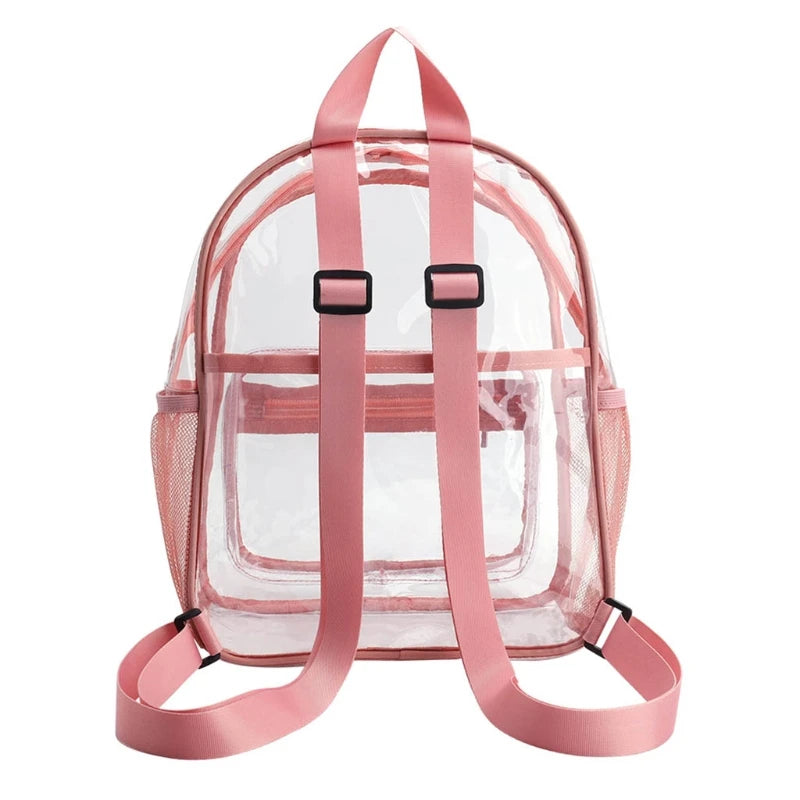 Transparent Waterproof PVC Bag Female College Students Backpack