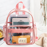 Transparent Waterproof PVC Bag Female College Students Backpack