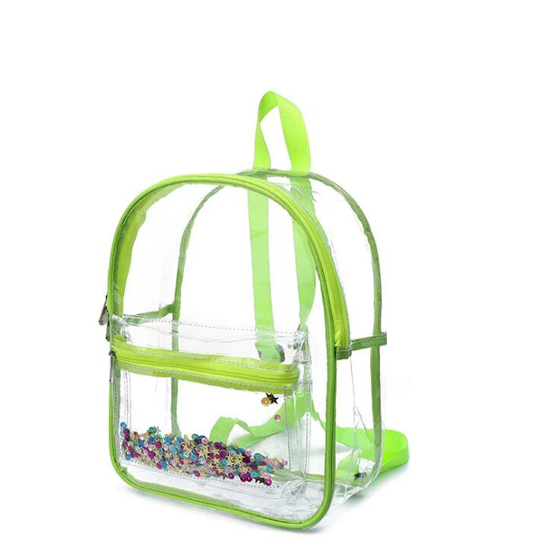 Transparent Waterproof PVC Backpack for Female College Students