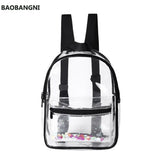 Transparent Waterproof PVC Backpack for Female College Students