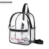 Transparent Waterproof PVC Backpack for Female College Students