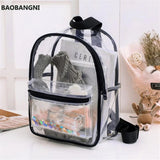 Transparent Waterproof PVC Backpack for Female College Students