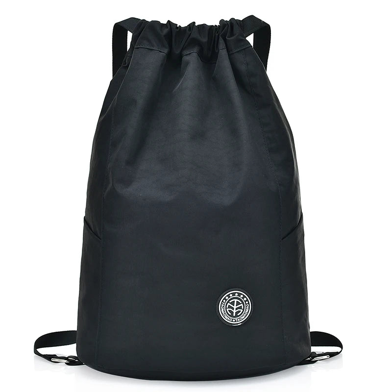 Teenage Girls Drawstring Backpack Solid School Rucksack