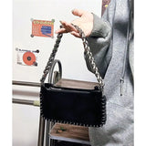 Y2K Coarse Chain Shoulder Bag Handbag Purse Zipper Girls Bag