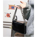 Y2K Coarse Chain Shoulder Bag Handbag Purse Zipper Girls Bag