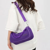 Women Nylon Bucket Shoulder Bag Soft Chains Crossbody Handbag