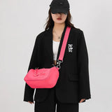 Women Nylon Bucket Shoulder Bag Soft Chains Crossbody Handbag