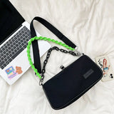 Women Nylon Bucket Shoulder Bag Soft Chains Crossbody Handbag