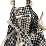 Casual Cotton Plaid Zipper Shoulder Bag Handbags Shopping Bag Mori Girl