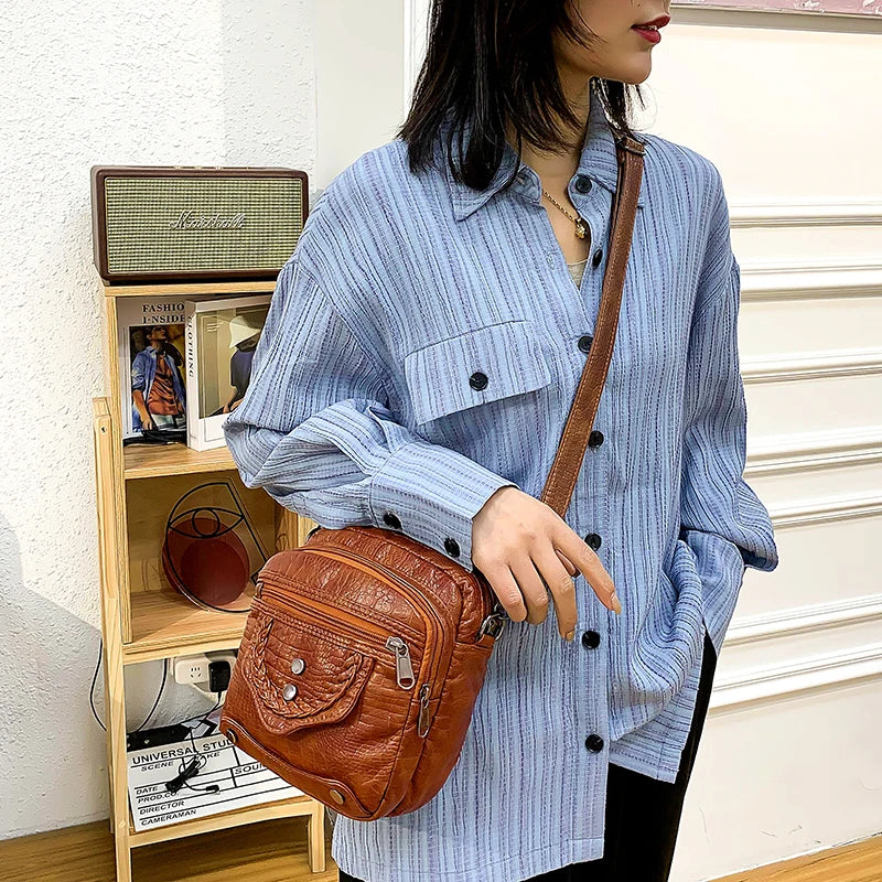 Casual Women's Cross-body Shoulder Bag Soft PU Leather