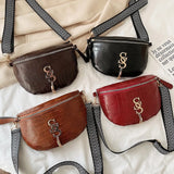 Casual Leather Waist Bag Chest Crossbody Purse for Women