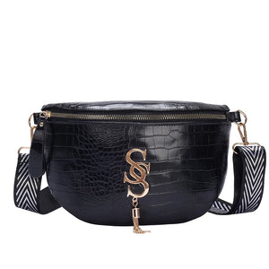 Casual Leather Waist Bag Chest Crossbody Purse for Women