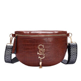 Casual Leather Waist Bag Chest Crossbody Purse for Women