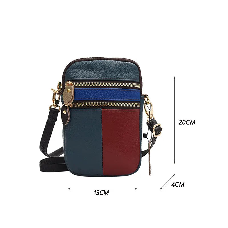 Leather Messenger Crossbody Bag for Women