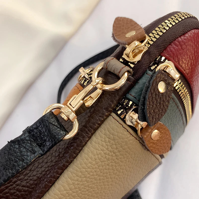 Leather Messenger Crossbody Bag for Women