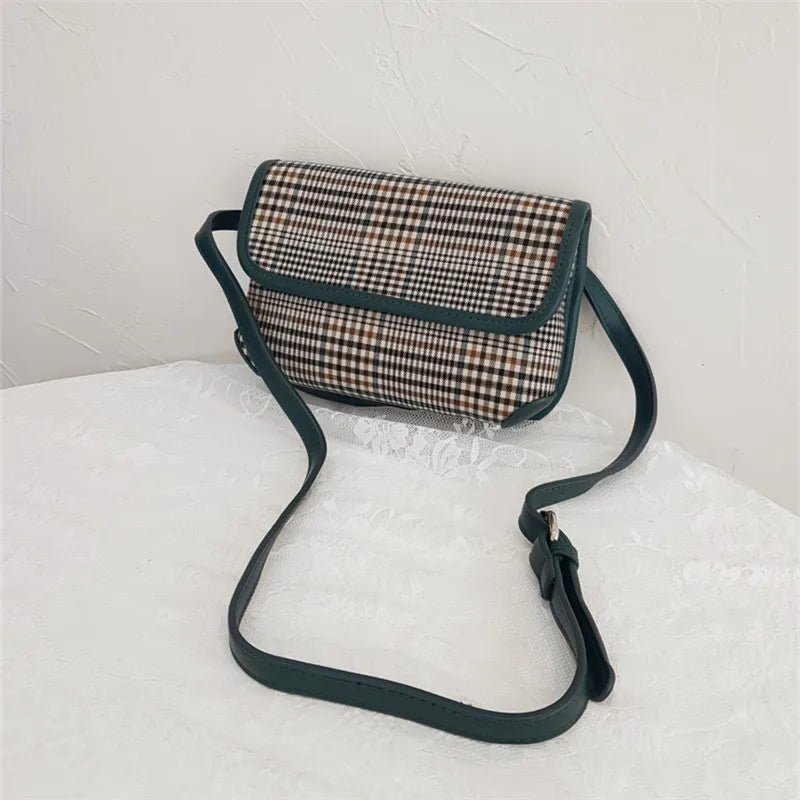 Houndstooth Women Crossbody Handbag Famous Brand Shoulder Bag