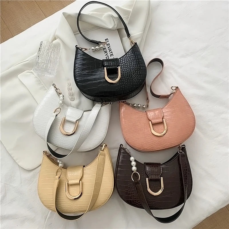 Women Small Messenger Handbag PU Leather Travel Single-Shoulder Bag