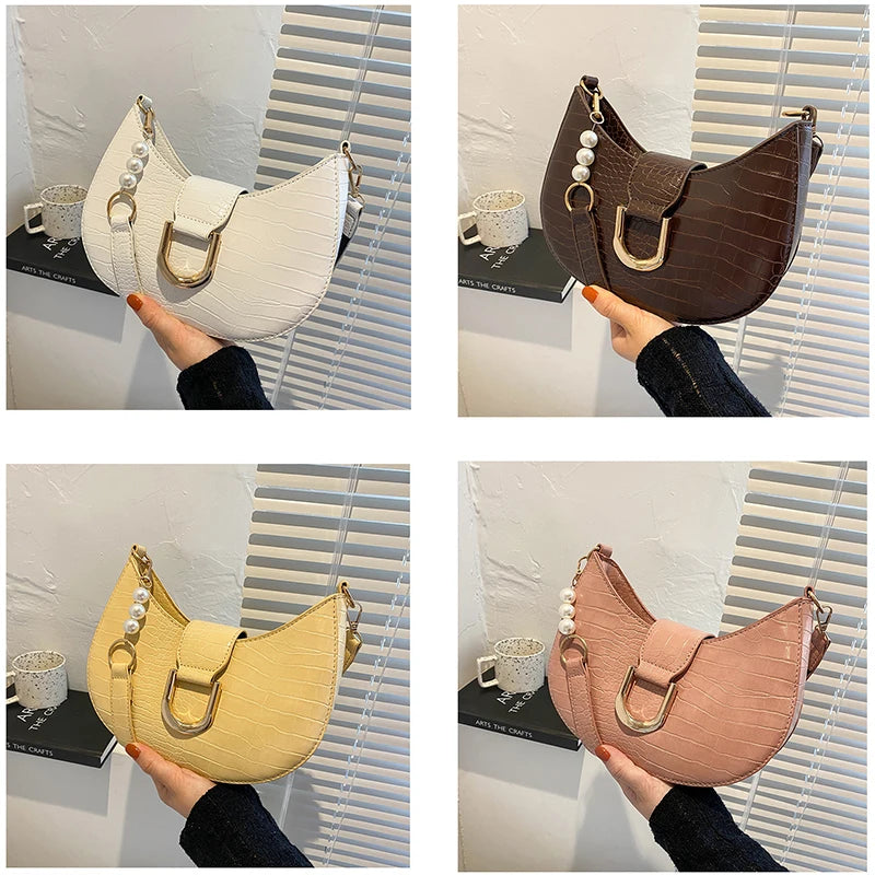 Women Small Messenger Handbag PU Leather Travel Single-Shoulder Bag