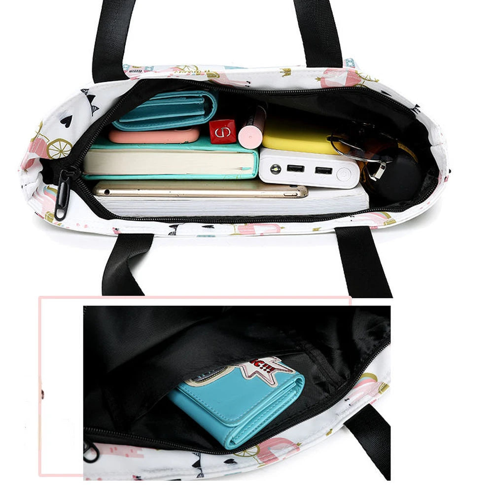 Women Bag Casual College Style Shoulder Bag Waterproof Oxford