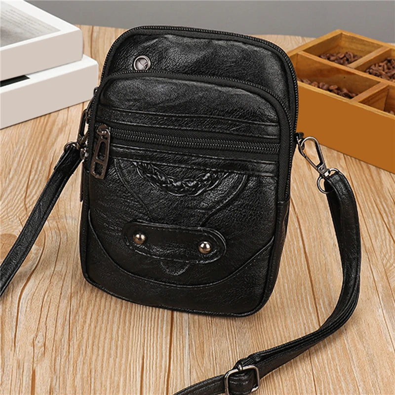 Women Bag High Casual Shoulder Bags Vintage Crossbody Bag Multi-layer Soft