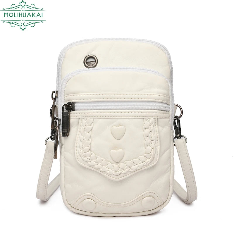 Vintage Crossbody Bag High Casual Shoulder Bags Multi-layer Soft