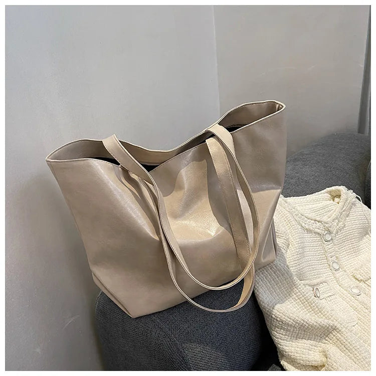 Large Capacity Women Tote Bag Texture Handbag Casual Porta
