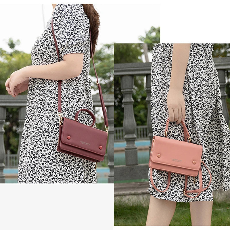 Square Pu Leather Shoulder Tote Bag Crossbody Women's Bag
