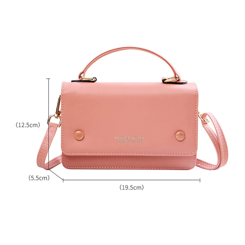 Square Pu Leather Shoulder Tote Bag Crossbody Women's Bag