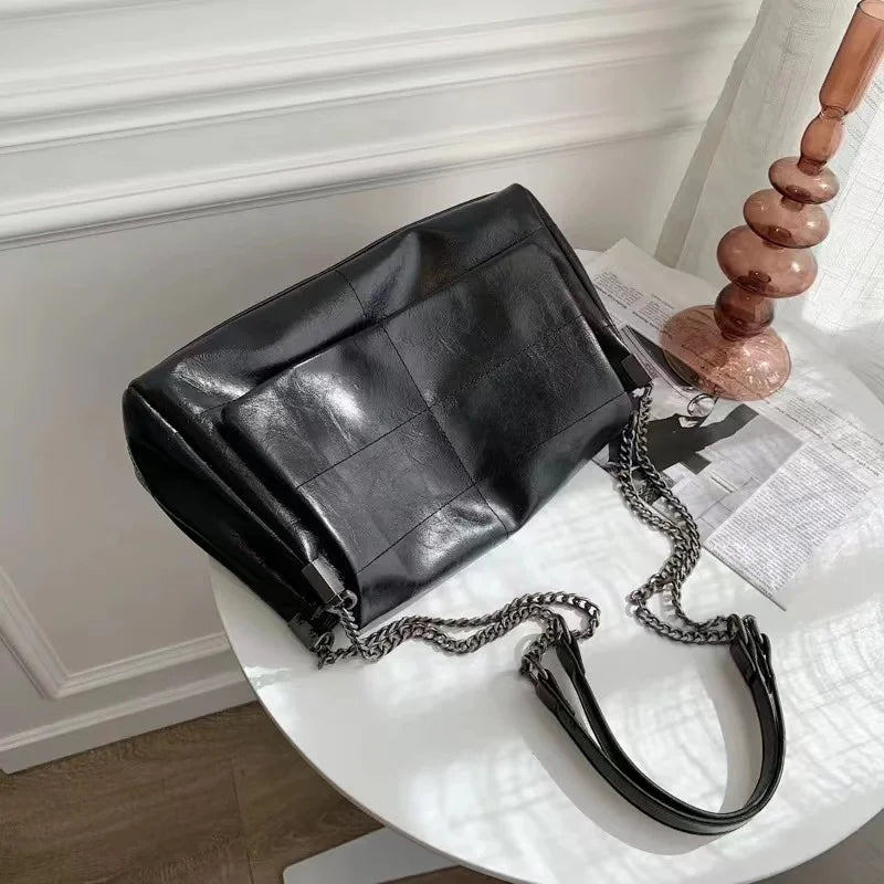 Women Shoulder Bag Chain Messenger Bag Soft Leather Purse Handbags Sac A Main
