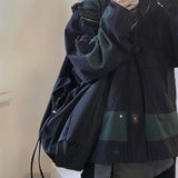 Canvas Bucket Shoulder Bag Zipper Tote Bag