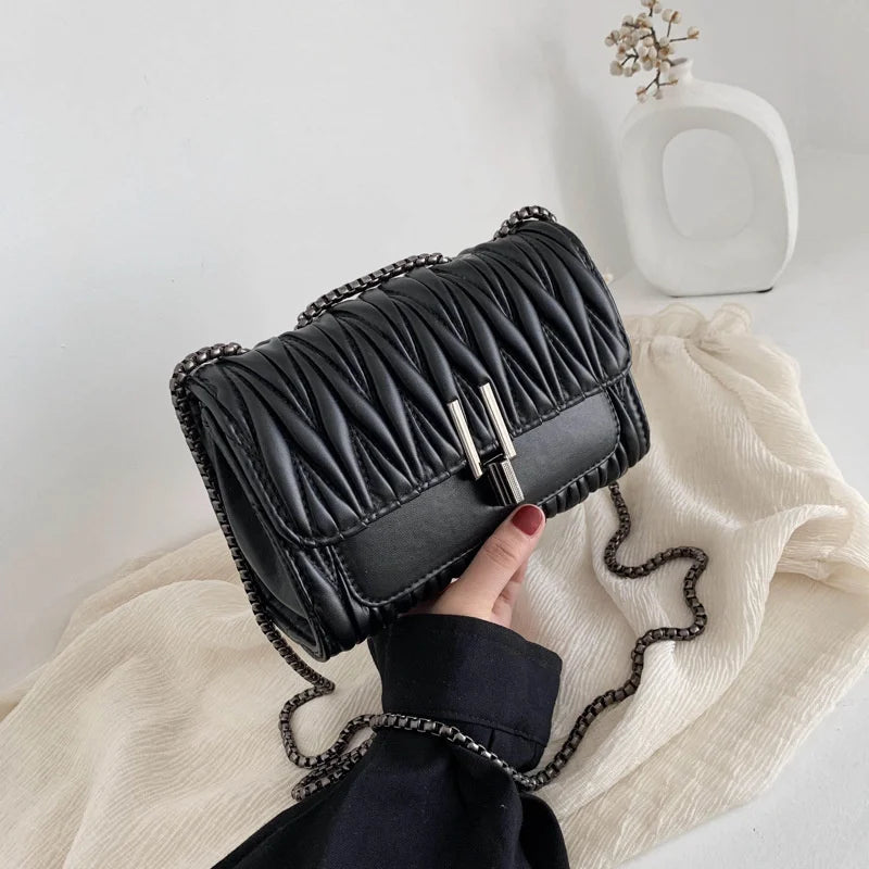 Women Crossbody Bag Chain Messenger PU Leather Small Bag