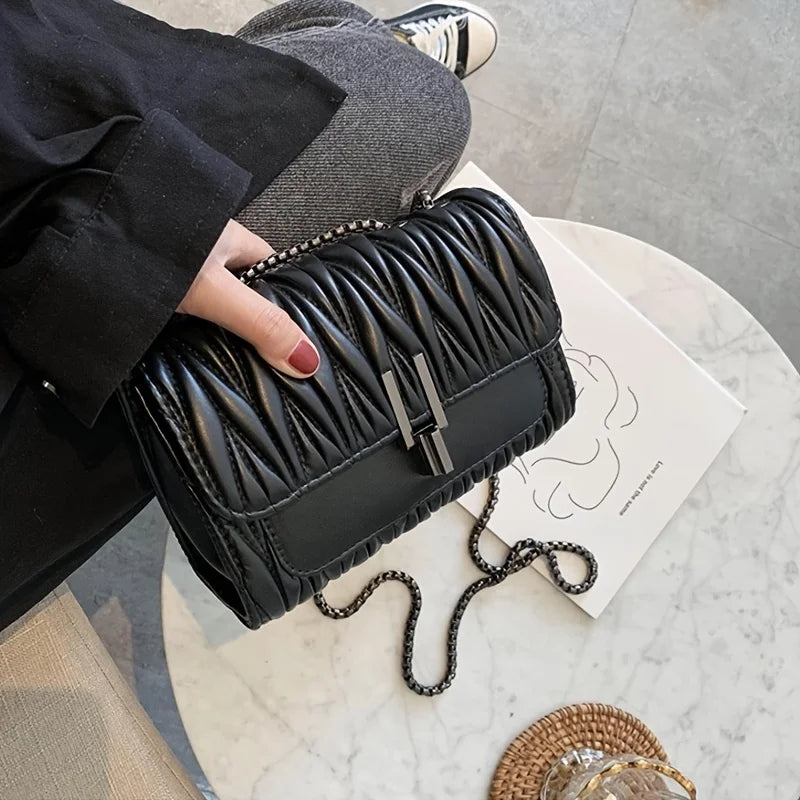 Women Crossbody Bag Chain Messenger PU Leather Small Bag