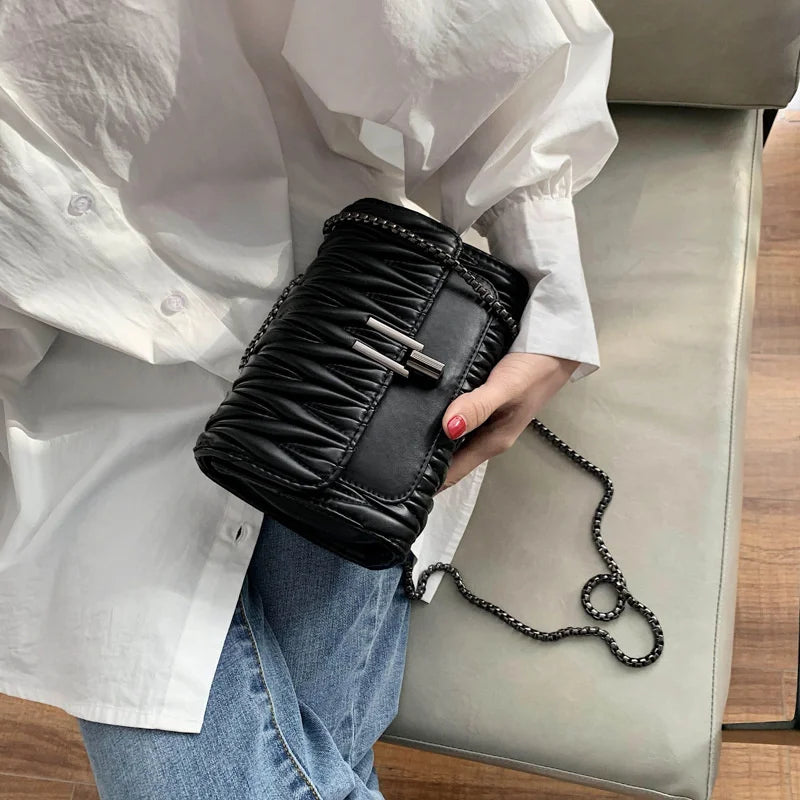 Women Crossbody Bag Chain Messenger PU Leather Small Bag