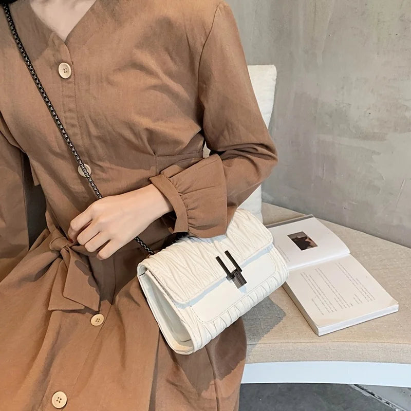 Women Crossbody Bag Chain Messenger PU Leather Small Bag