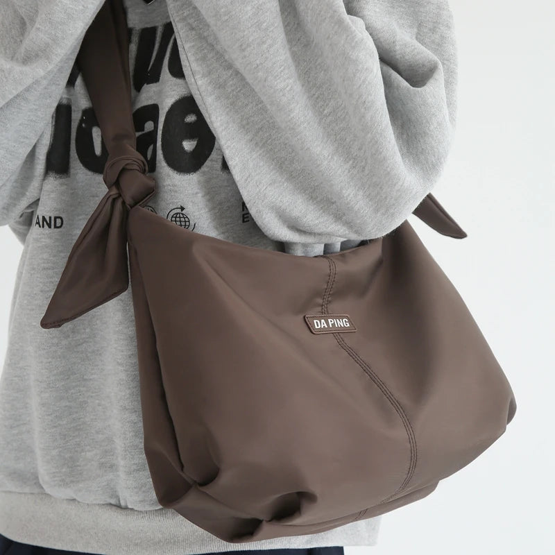 Nylon Bucket Shoulder Bag Tote Bag