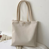 Women PU Handbags Shoulder Bag Large Tote Solid Striped Travel Bag
