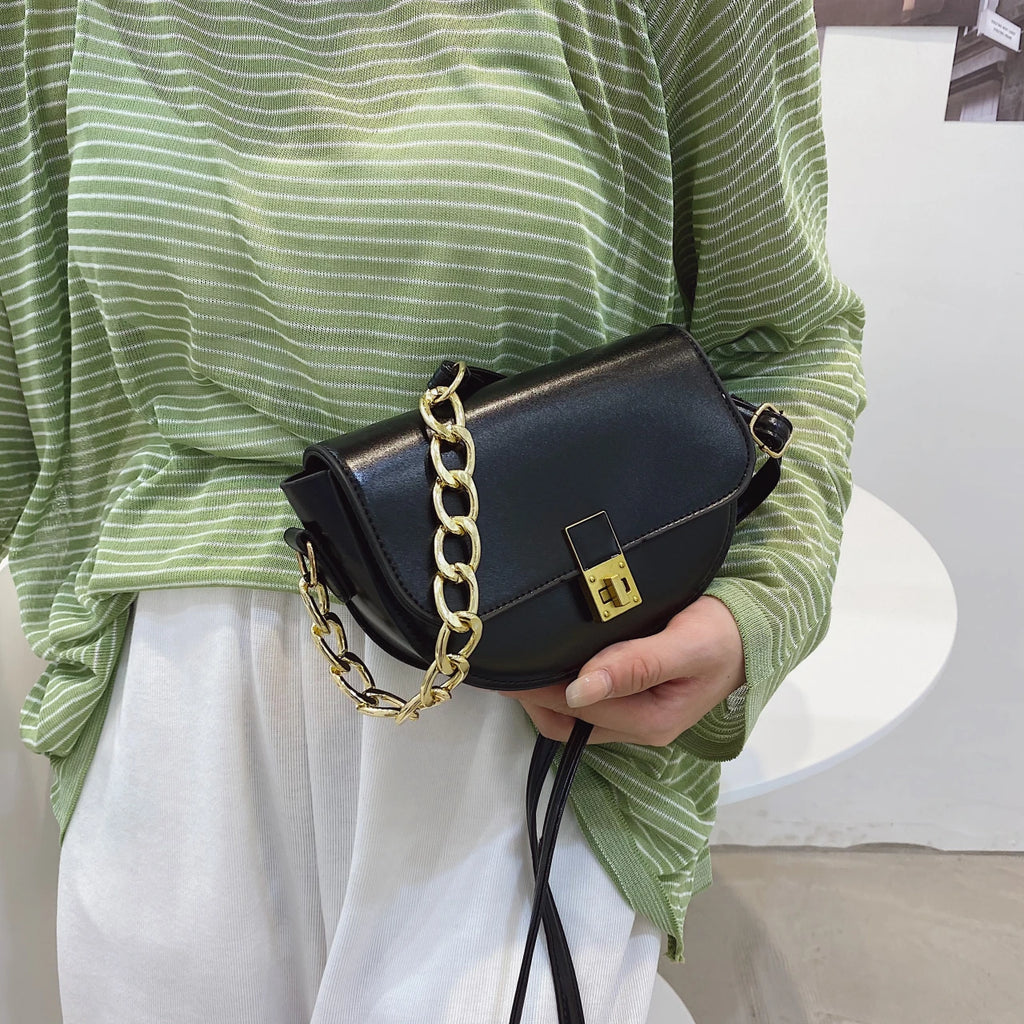 Women Bag Pu Leather Crossbody Saddle Bags Mini Shoulder Bag Purse