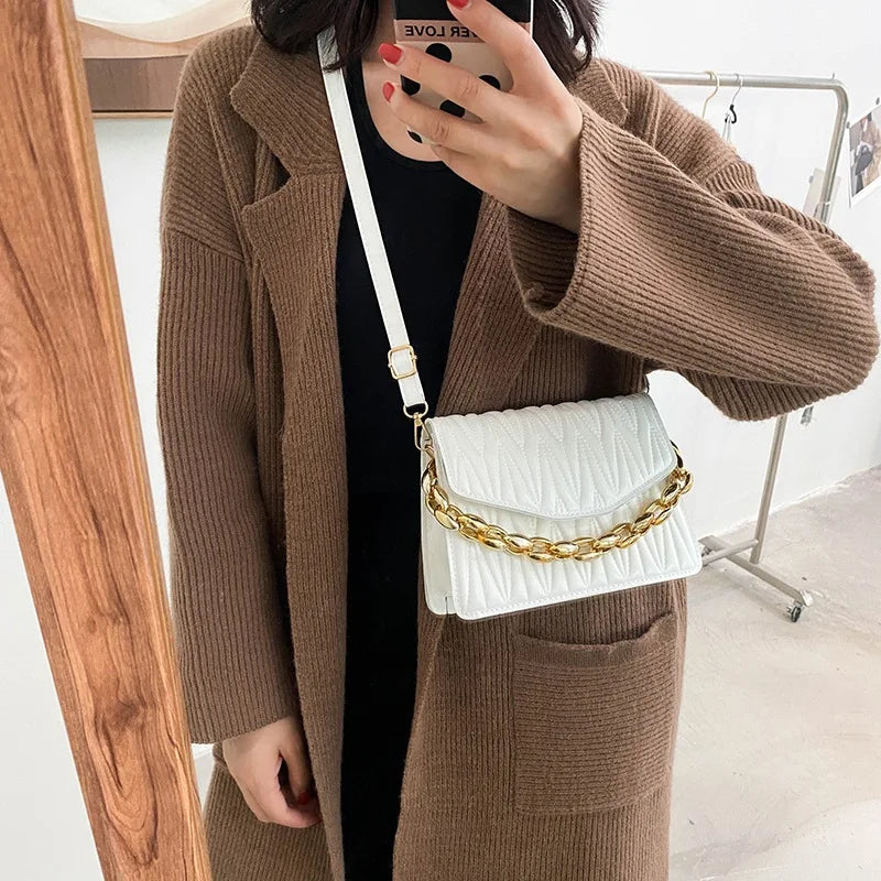 Embroidered Square Crossbody Bag Small Women Shoulder Messenger Bag