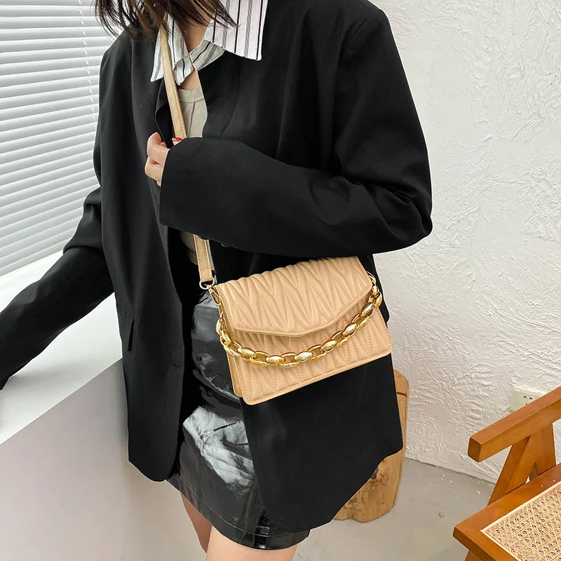 Embroidered Square Crossbody Bag Small Women Shoulder Messenger Bag