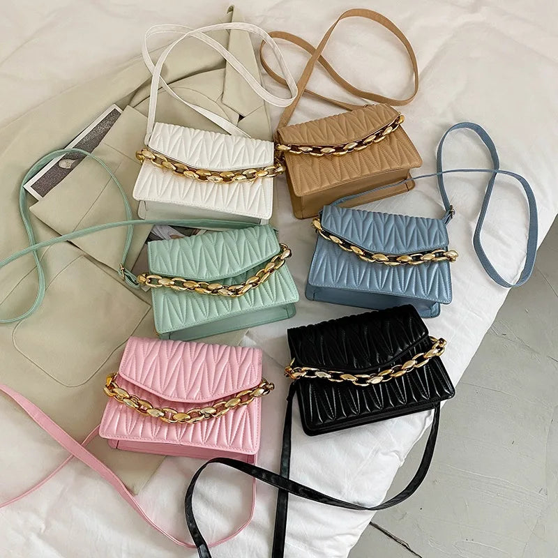 Embroidered Square Crossbody Bag Small Women Shoulder Messenger Bag