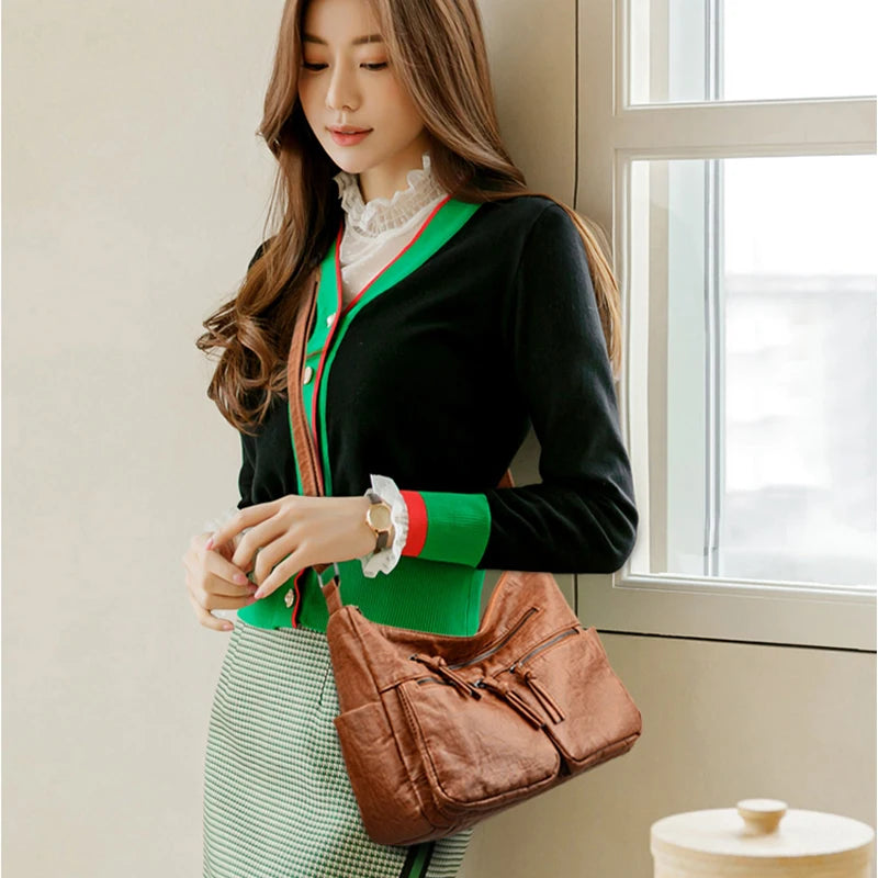 Casual Women's Crossbody Bag Multi-pocket Messenger Bag