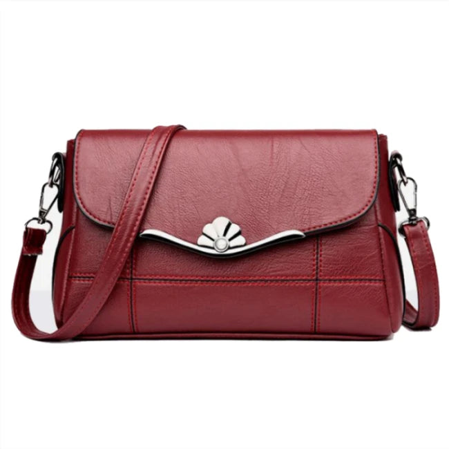 Women Crossbody Bag PU Leather Black&Red